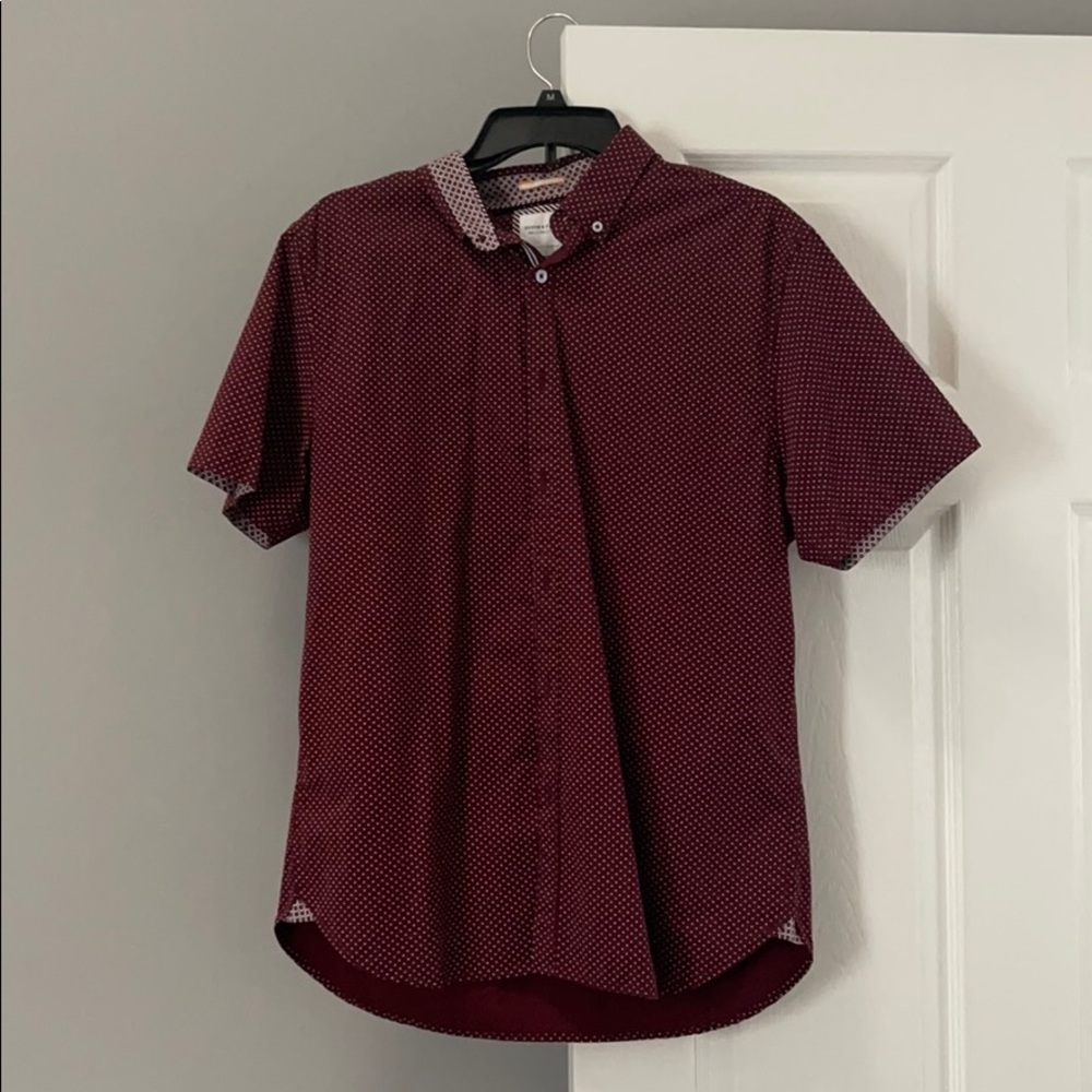 Men’s Button short sleeve maroon
